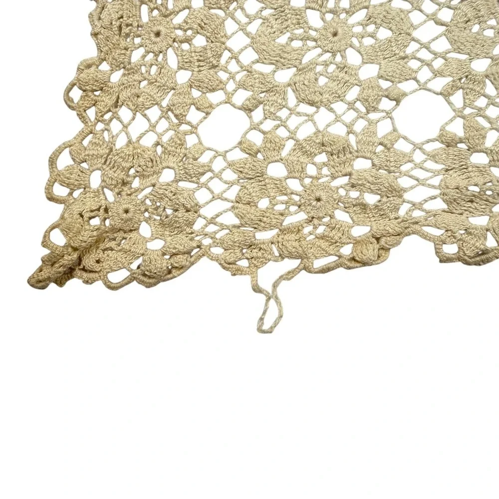 Vintage Crocheted Tablecloth 40 x 63